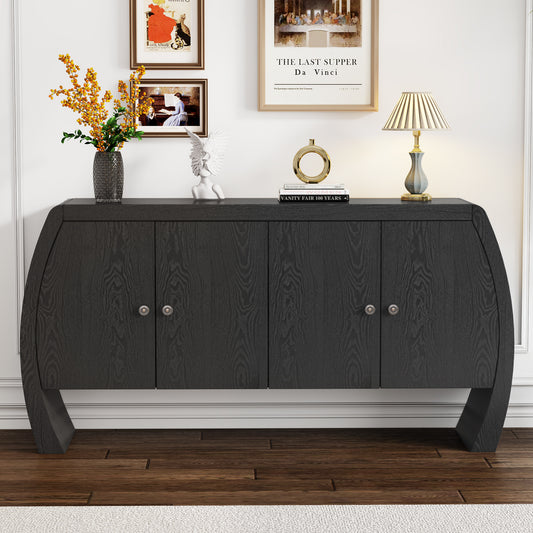 Noir U-Frame Ash Wood Sideboard Cabinet