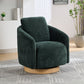 30.3"W Swivel Accent Barrel Chair, Green