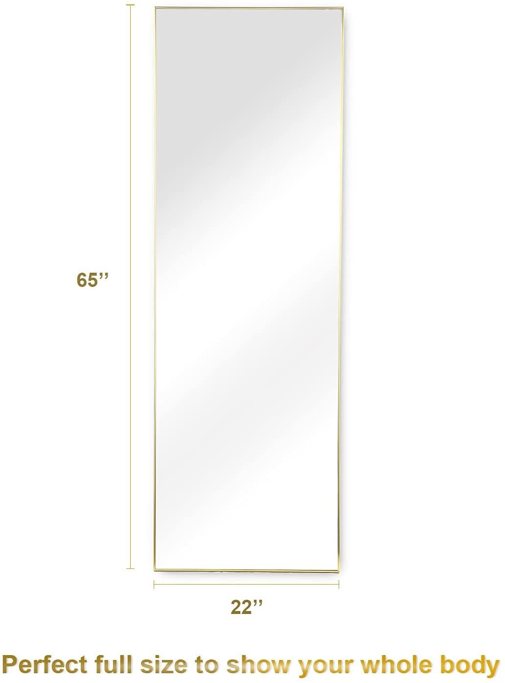 Full Length Standing Floor Mirror, 64" x21"