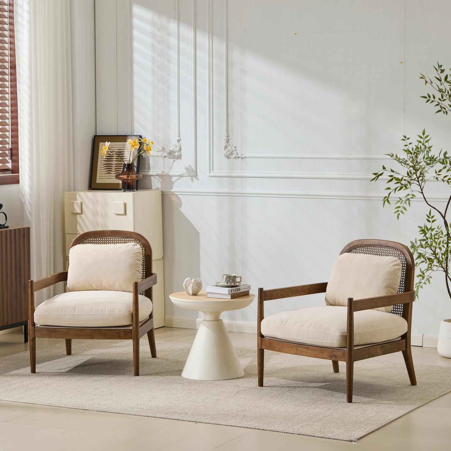 The Arc Cane-Back Lounge Chairs, Set of 2