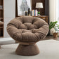 Oversized Papasan Swivel Accent Chair, Brown