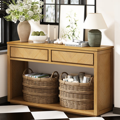 The Amara Console Table in Natural Wood