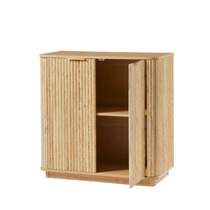 Avery Fluted Storage Cabinet, Oak