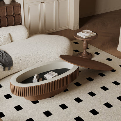 Aveline Oval Coffee Table, Walnut