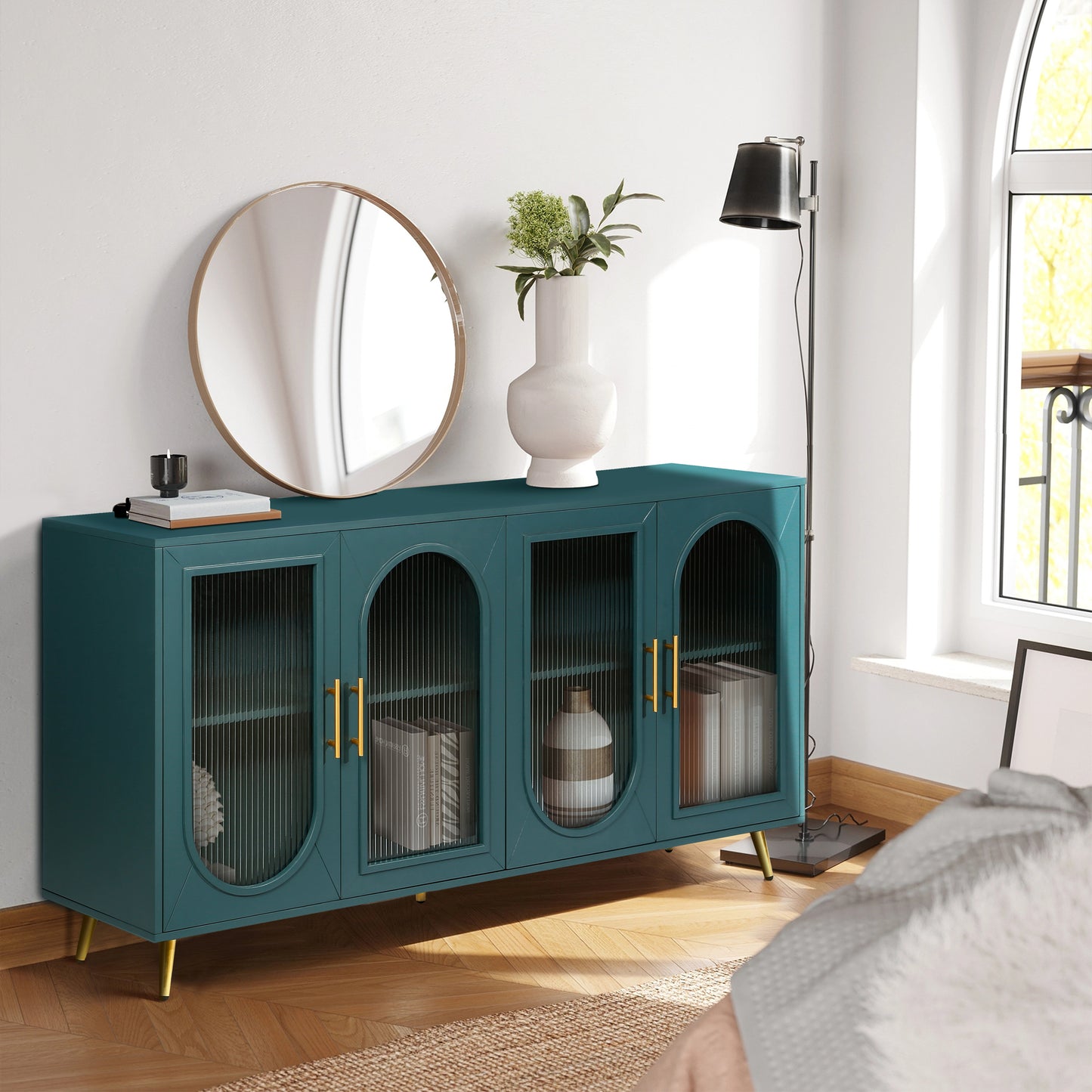 65" Brevy TV Console, Teal