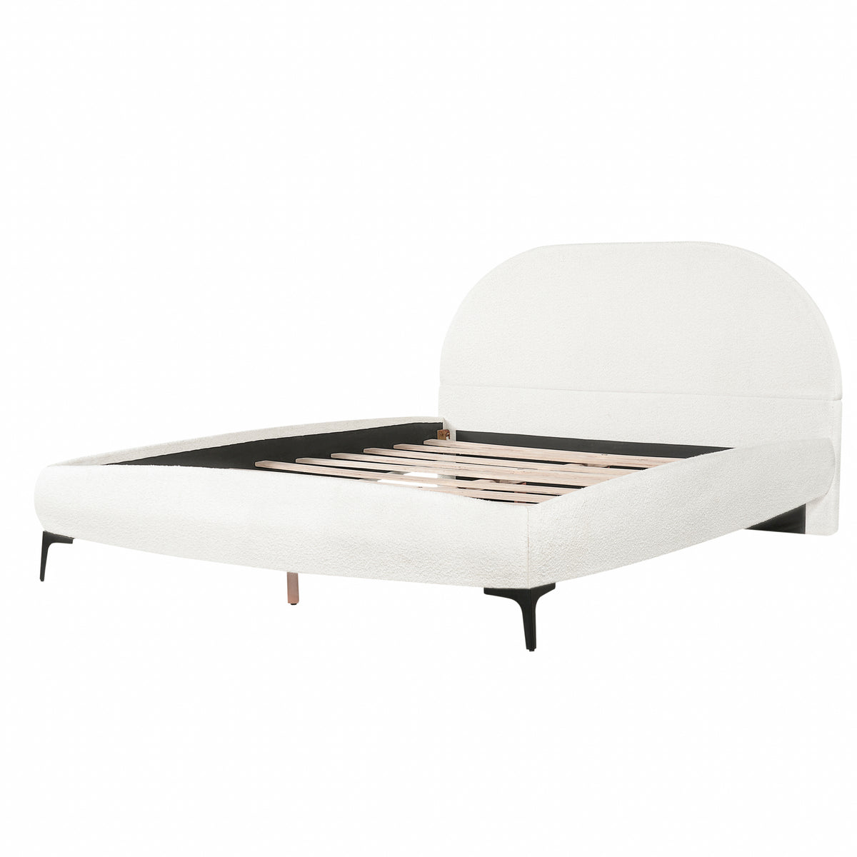 Amara Upholstered Queen Bed, Ivory Bouclé