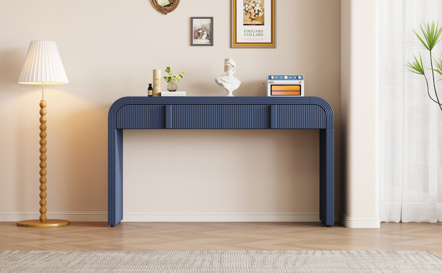 Pyrk Console Table, Navy Blue