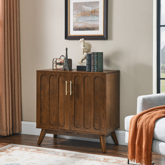 Rowan Fluted Wood Storage Cabinet