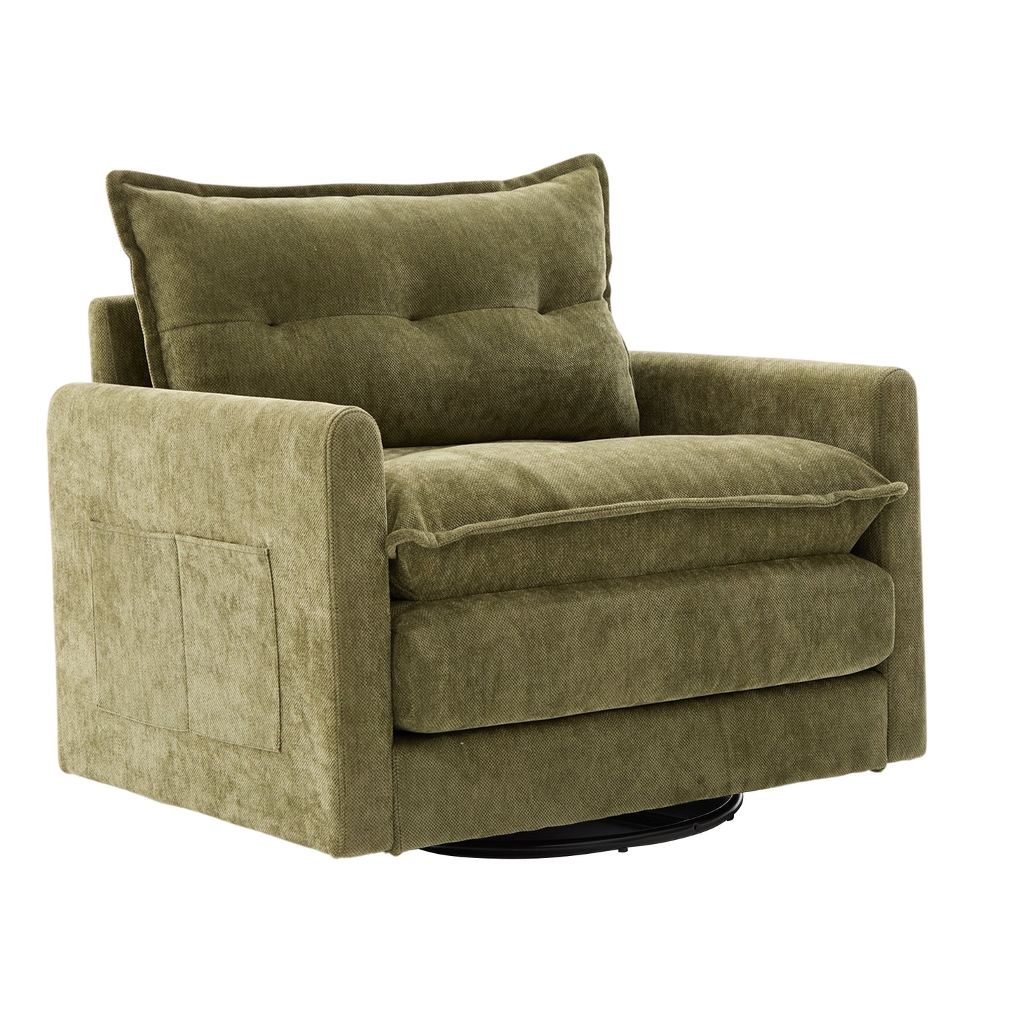 Asher Chenille Swivel Lounge Chair