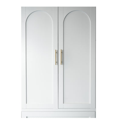 Harper Tall Storage Wardrobe with Drawers, White