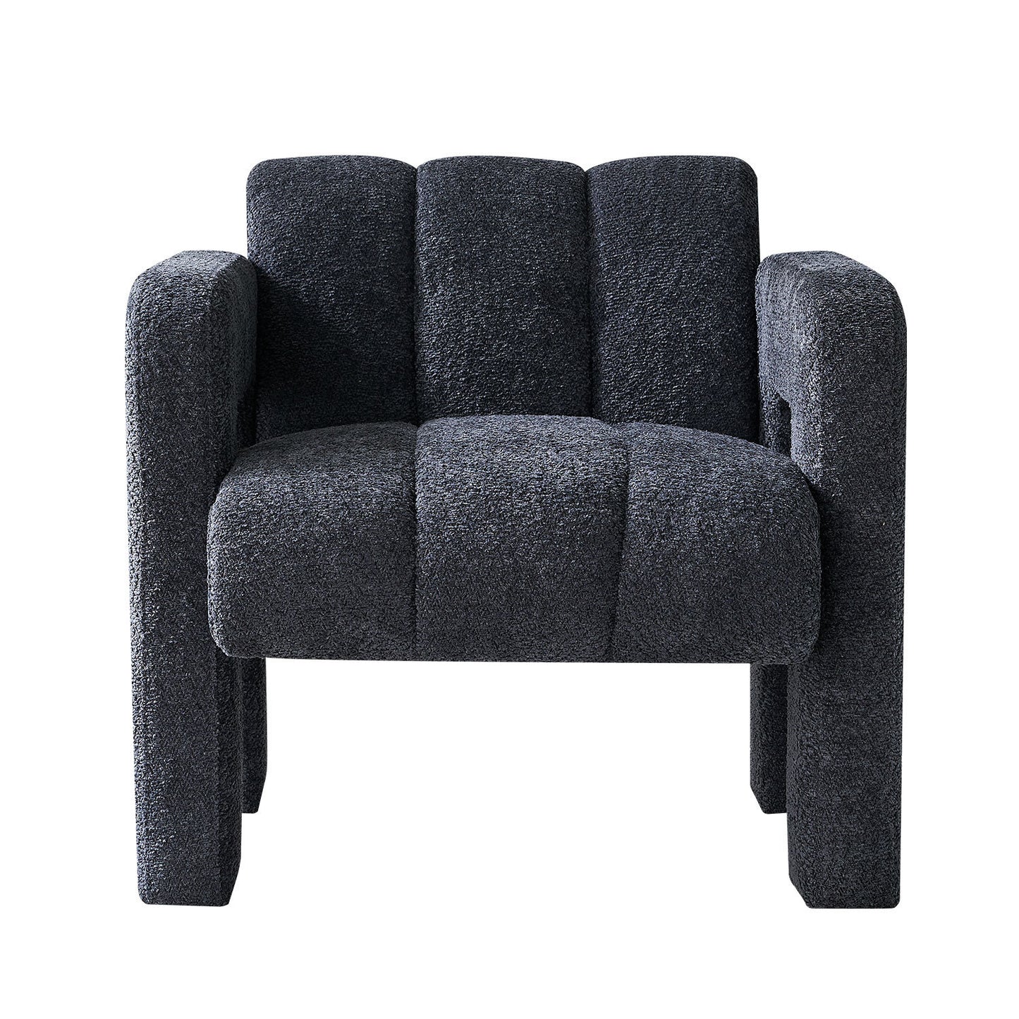 31.10" Wide Boucle Accent Chair, Dark Grey