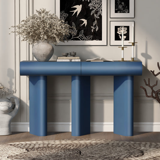 Serra Curved Console Table – Navy Blue