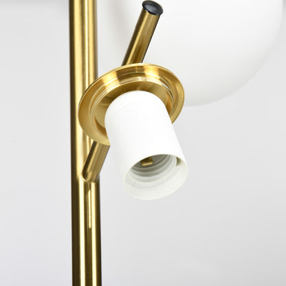 Nova Gold Floor Lamp with Three Frosted Glass Globe Shades