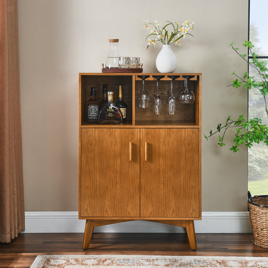 Hearthside Mid-Century Oak Bar Cabinet