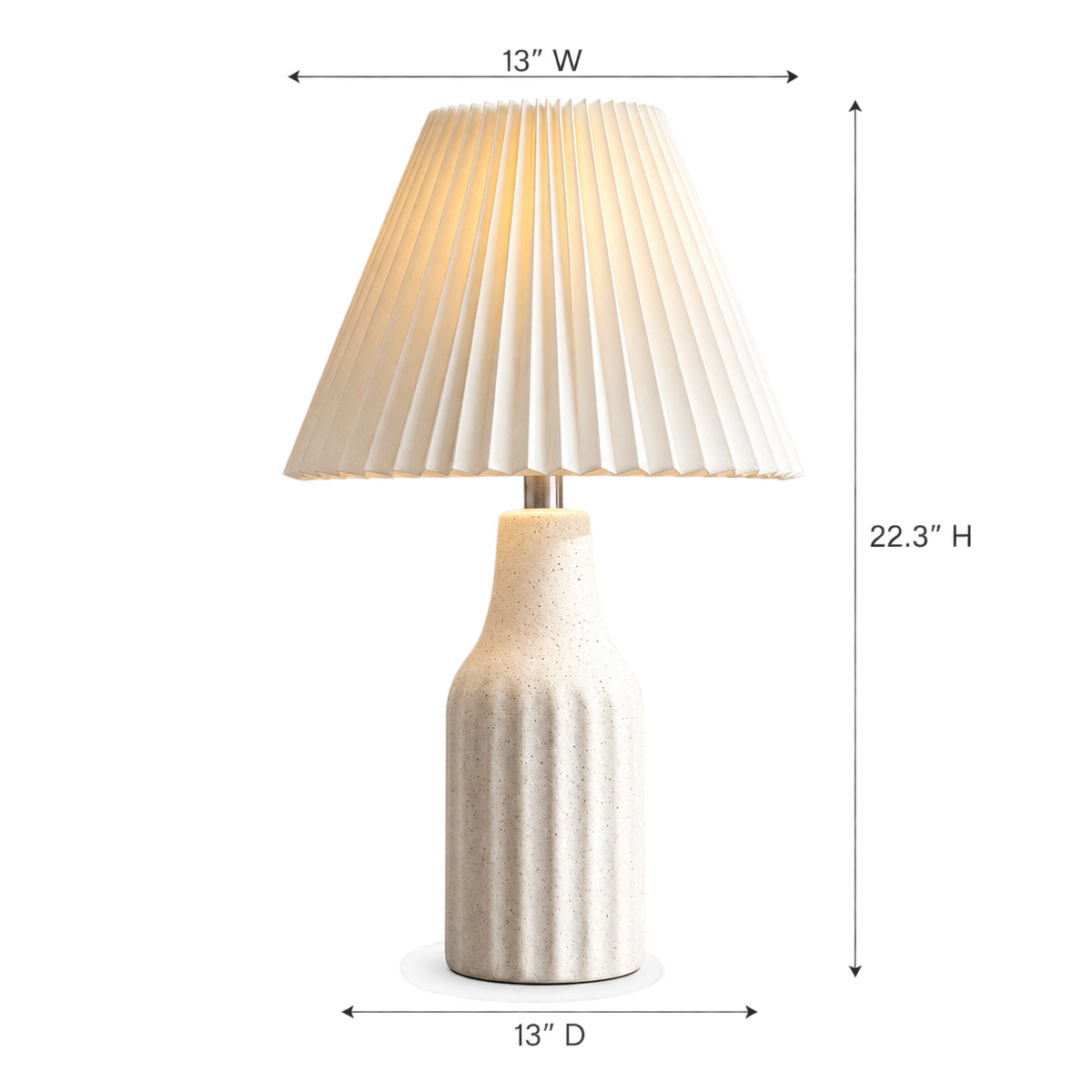 Elara Pleated Ceramic Table Lamp