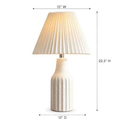 Elara Pleated Ceramic Table Lamp