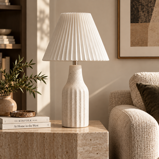 Elara Pleated Ceramic Table Lamp