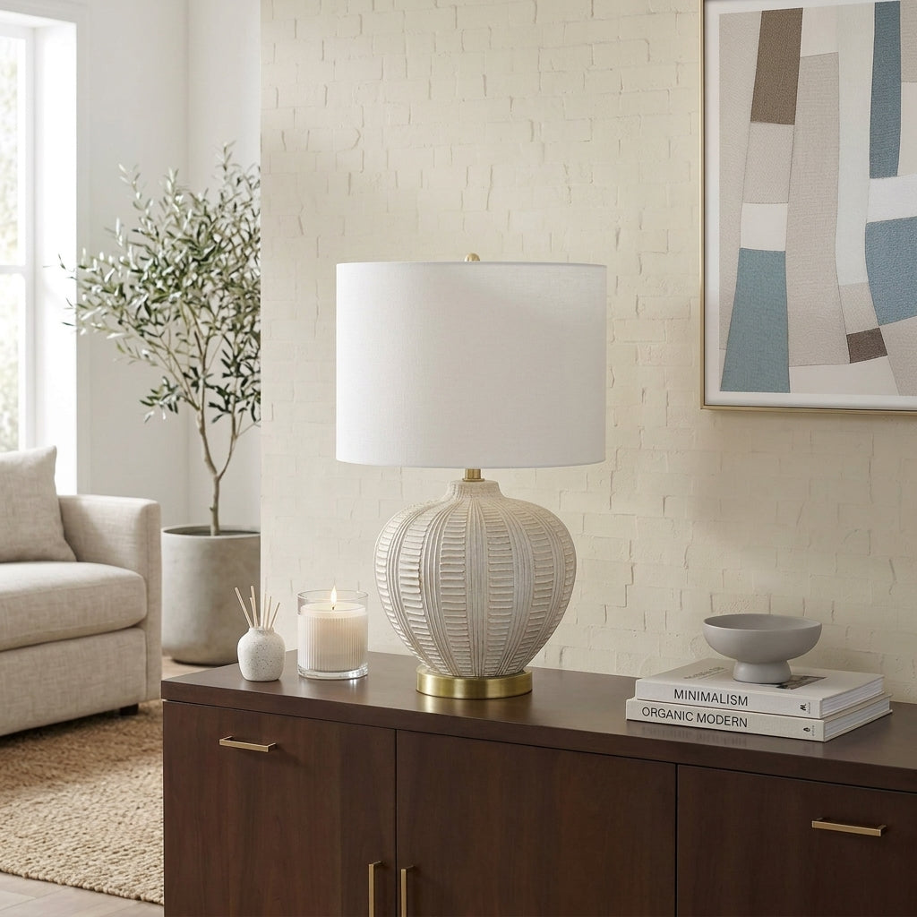 Elara Textured Ceramic Table Lamp