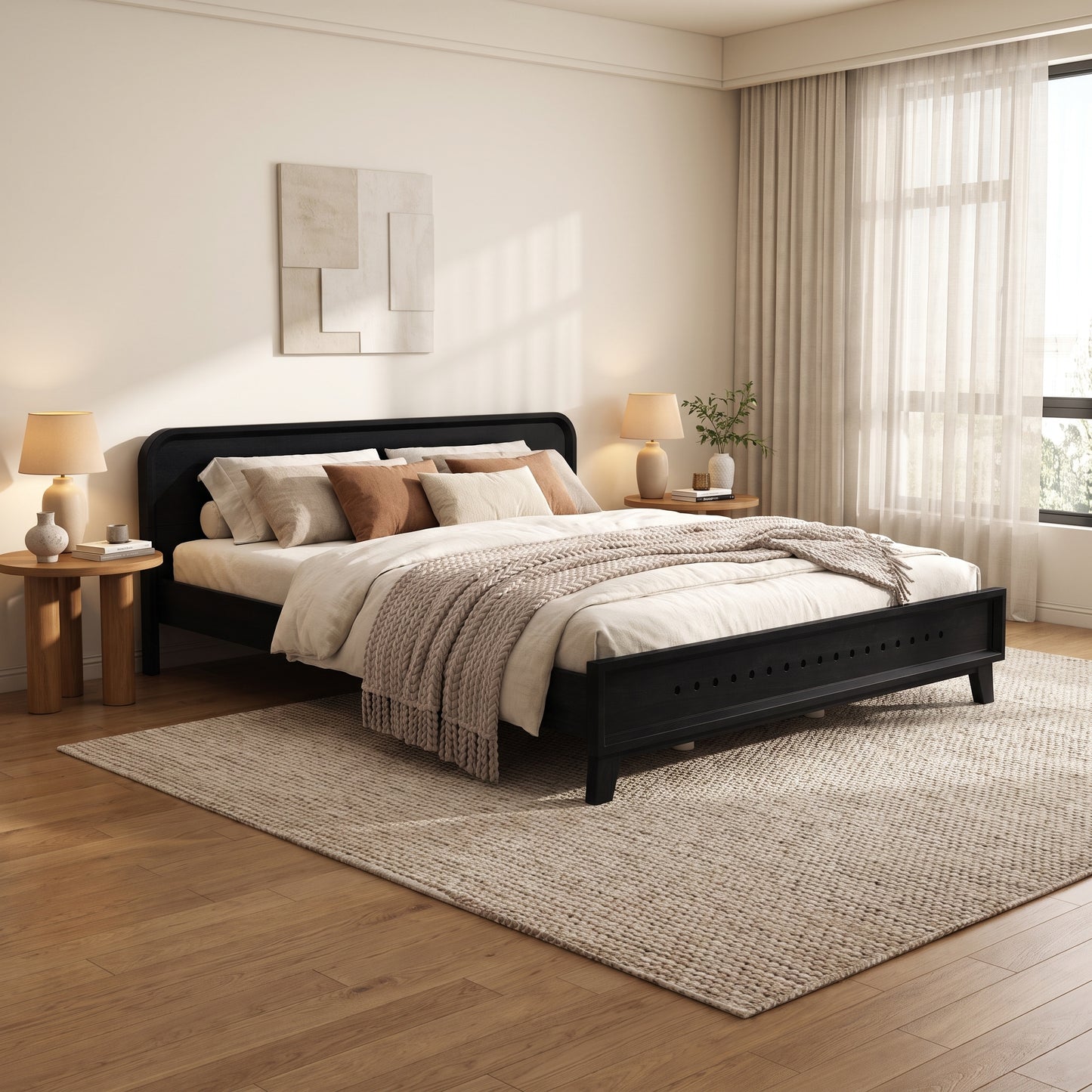 Ellis Black Panel Queen Bed