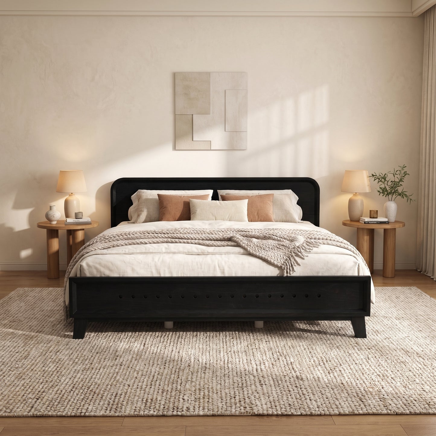 Ellis Black Panel Queen Bed