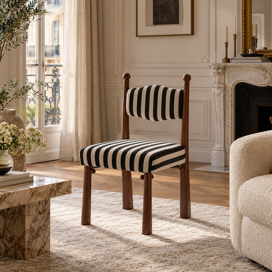 Elodie Striped Upholstered Dining Chairs, Set of 2