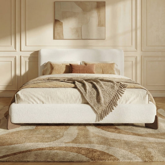 Elowen Bouclé Upholstered Bed, Queen