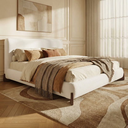 Elowen Bouclé Upholstered Bed, Queen