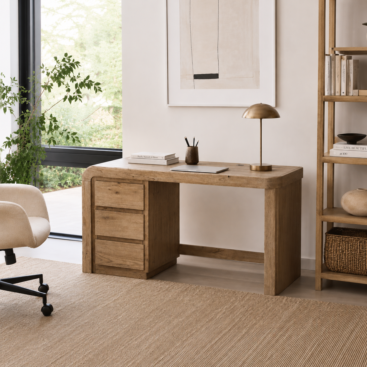 English Knotty Oak Junior Executive Desk