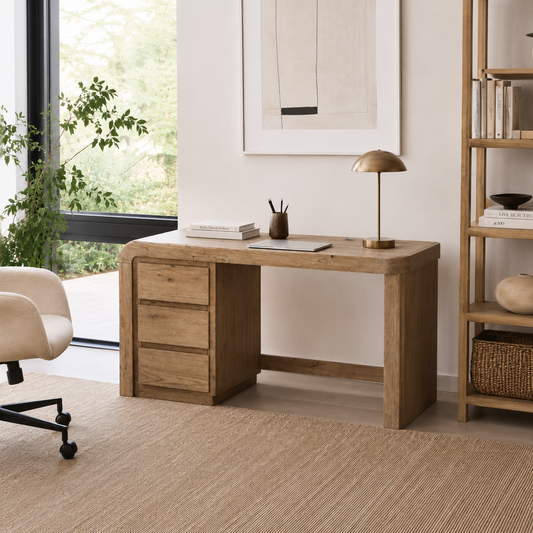 English Knotty Oak Junior Executive Desk