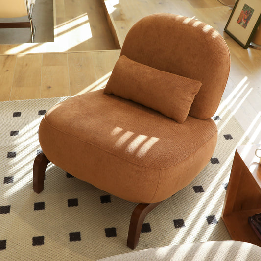 Verdana Curved Accent Chair, Caramel