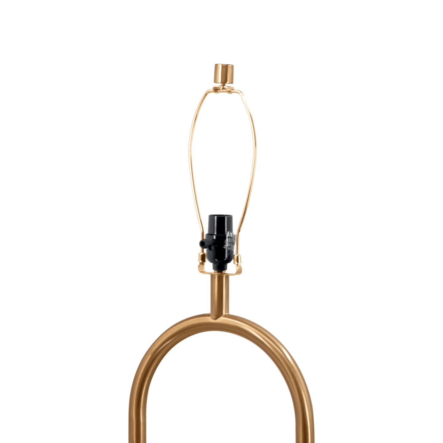 Vivid Brass Floor Lamp with Ring Base and White Drum Shade