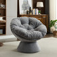 Oversized Papasan Swivel Accent Chair, Grey