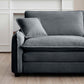 Berk Corduroy Sofa with Ottoman, Grey