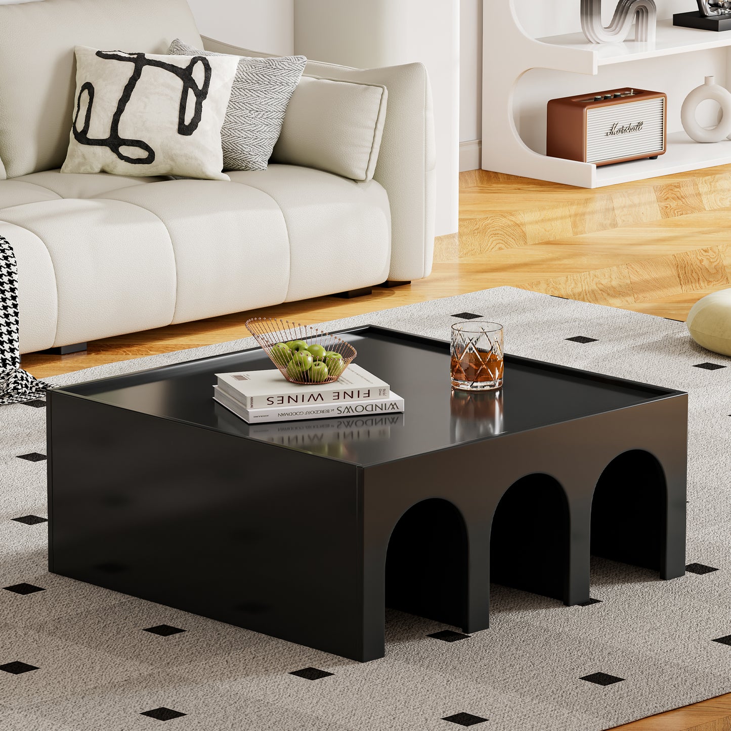 Noir 4-Tier Modular Bookcase & Coffee Table