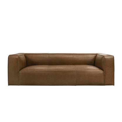 Colton Low-Profile Leather Sofa, Saddle Tan