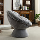 Oversized Papasan Swivel Accent Chair, Grey