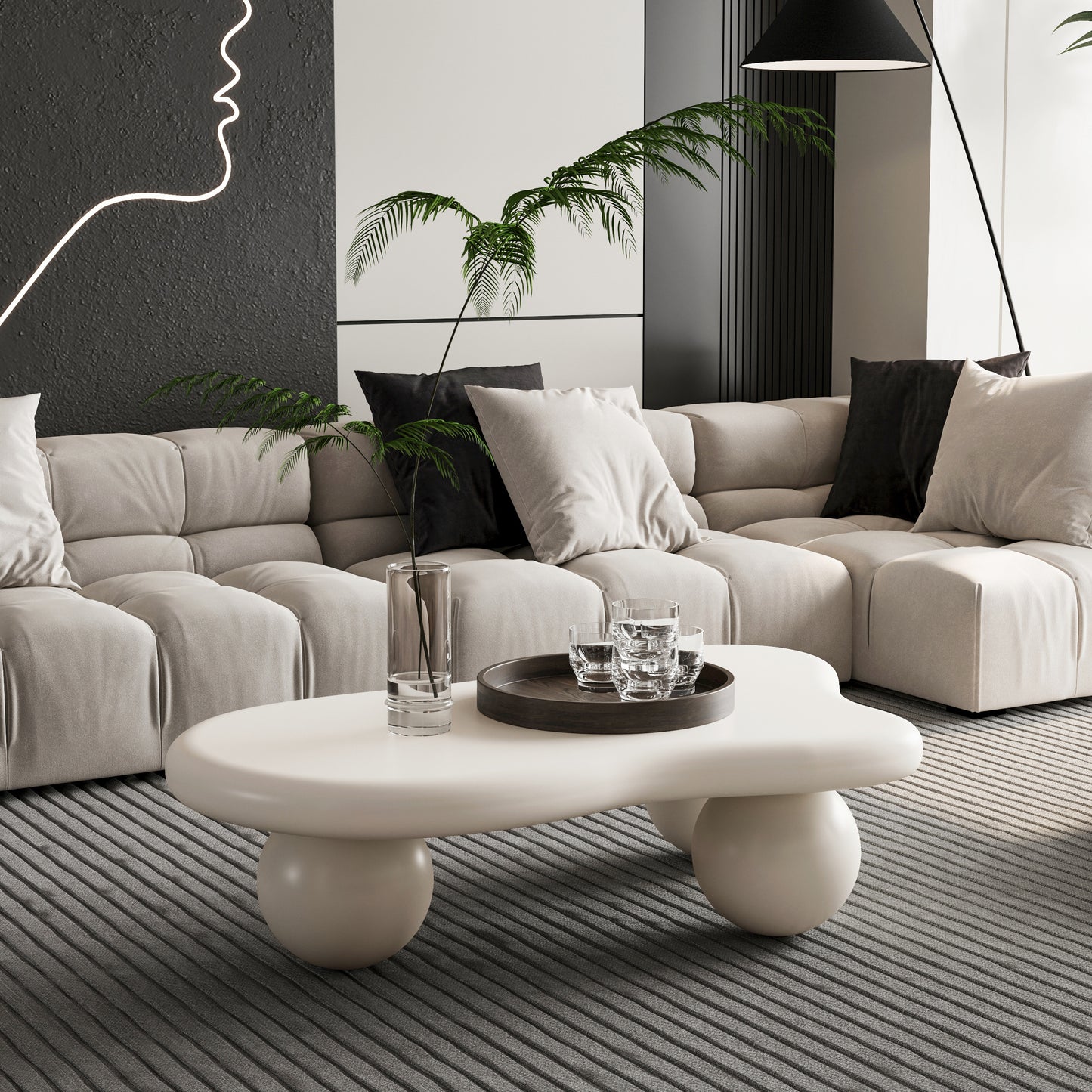 Sculptural Cloud Coffee Table, White