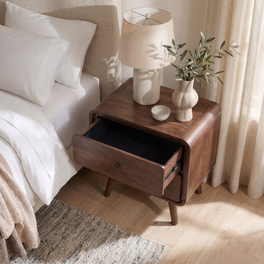 Harlow Walnut Mid-Century Nightstand