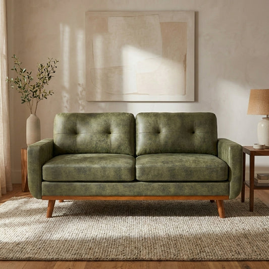 Hayes Tufted Olive Green Sofa