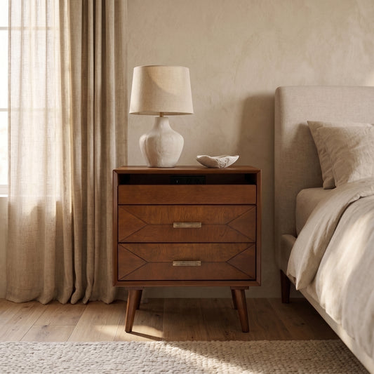 Heritage Charging Nightstand, Walnut