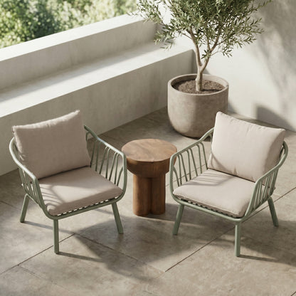 Huron Outdoor Lounge Chair Set of 2, Green