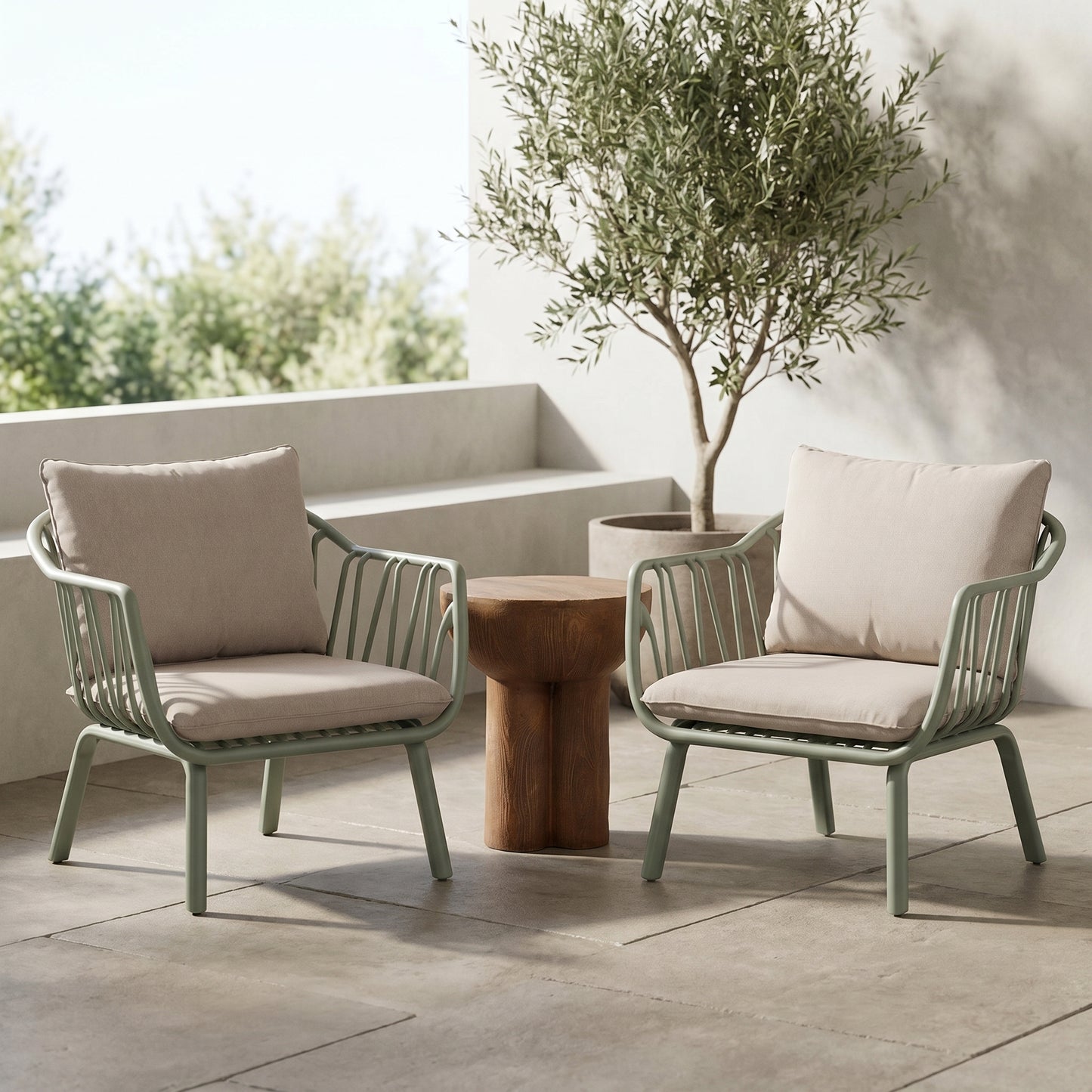 Huron Outdoor Lounge Chair Set of 2, Green