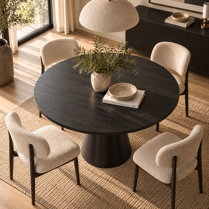 Jasper Black Pedestal Dining Table