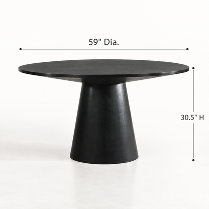 Jasper Black Pedestal Dining Table