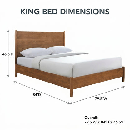 Kairo Walnut Panel King Bed Frame