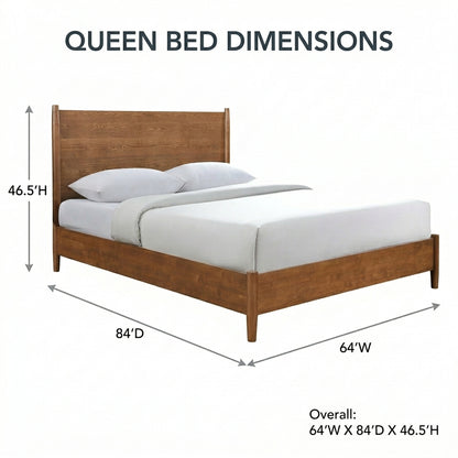 Kairo Walnut Panel Queen Bed Frame