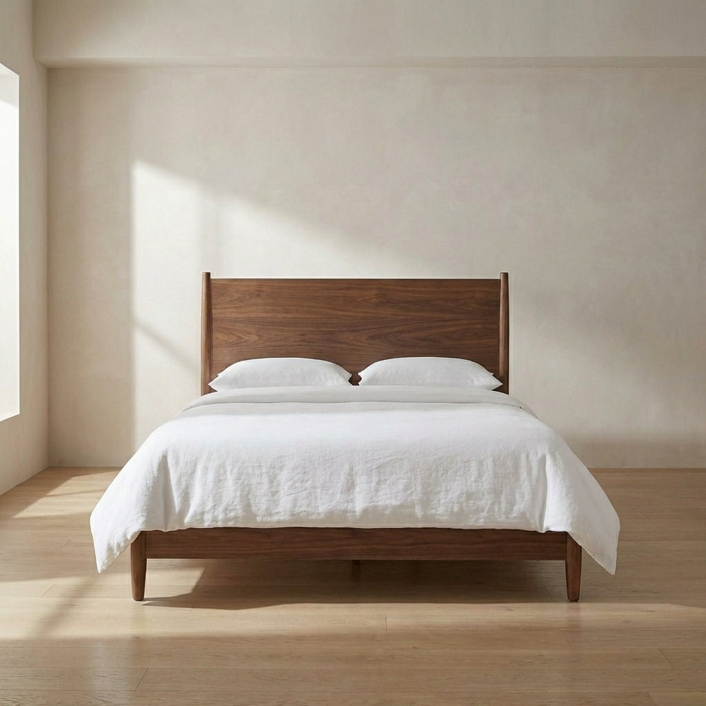 Kairo Walnut Panel King Bed Frame