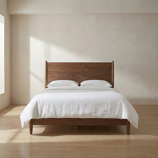 Kairo Walnut Panel King Bed Frame