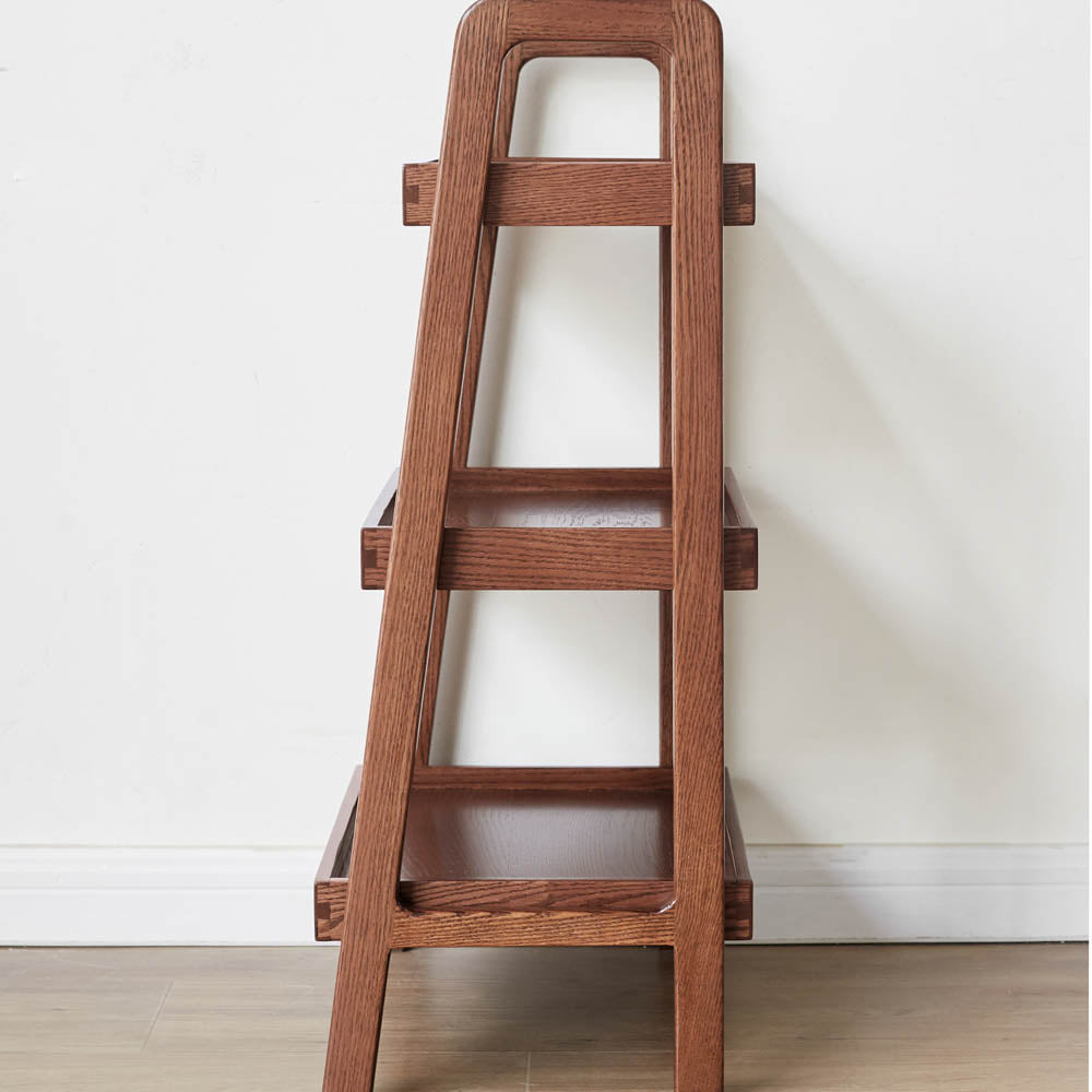 Ladder 3-Tier Oak Wood Bookcase