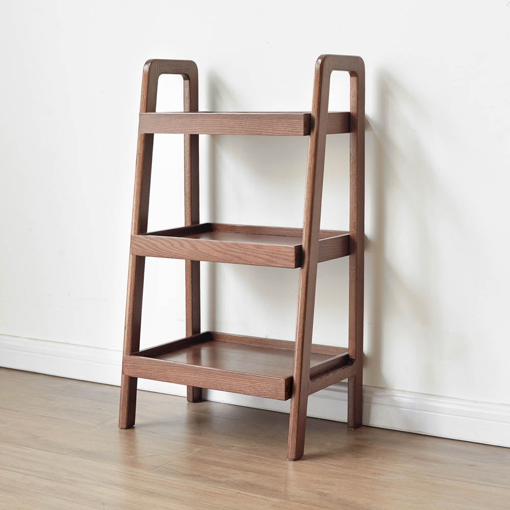 Ladder 3-Tier Oak Wood Bookcase